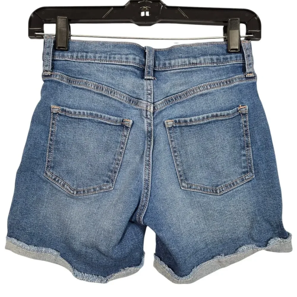 Old Navy Girls High-Rise Built-In Tough Jean Shorts Size 14 Blue Denim 5-Pockets